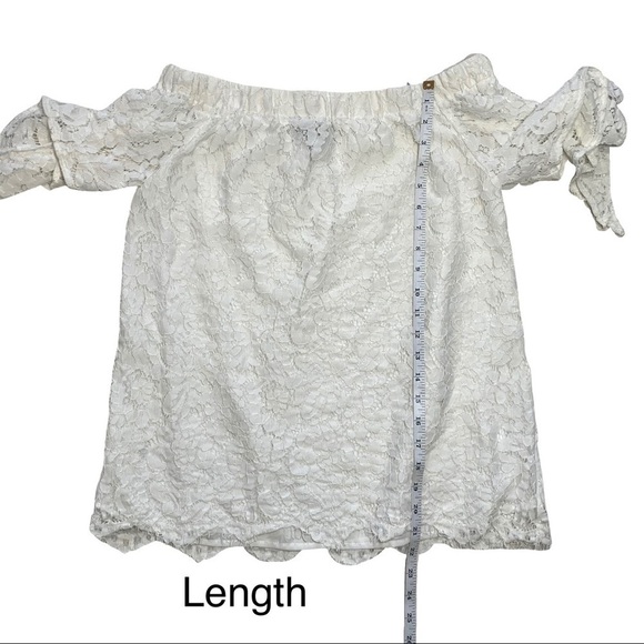 Lulu’s Ethereal View Ivory Lace Off Shoulder Top Medium - Picture 14 of 16